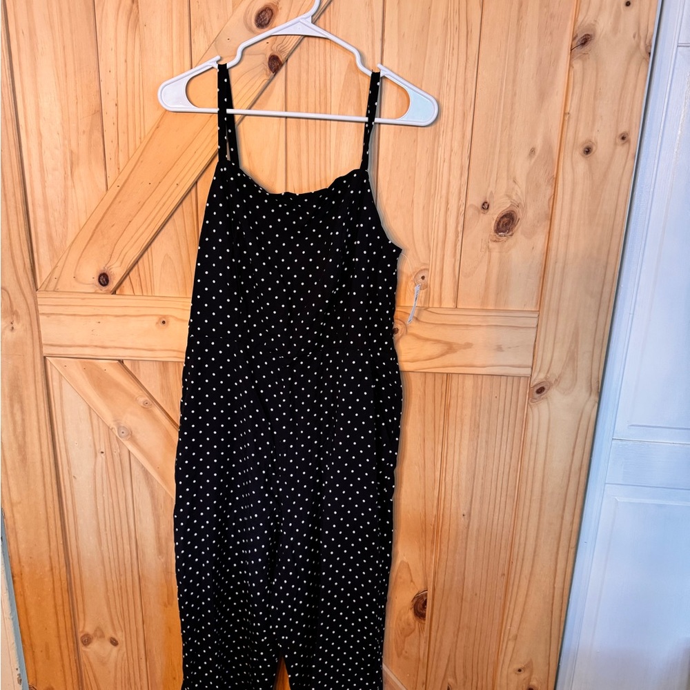 Old Navy Black Jumpsuit with White Dots